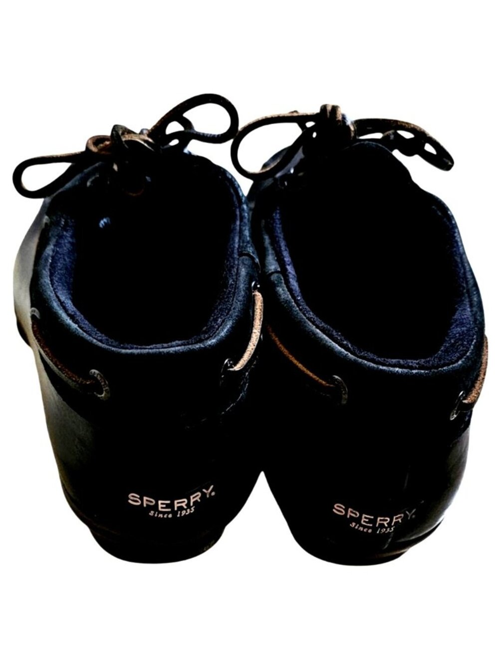 Sperry Womens Black Duck Shoes Size 10M Waterproof Leather Rubber Sole Lace-Up - Picture 3 of 9